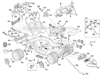 Part Location Diagram of B2489-2379 Power Wheels Roll Bar Support